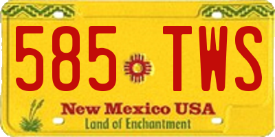 NM license plate 585TWS