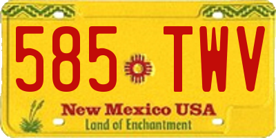 NM license plate 585TWV
