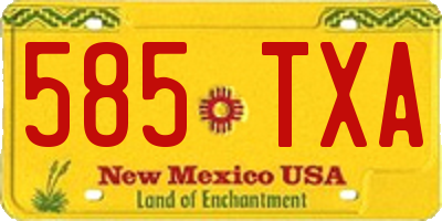 NM license plate 585TXA