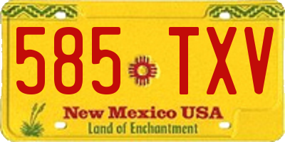 NM license plate 585TXV