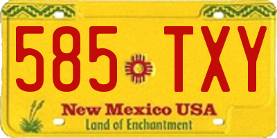 NM license plate 585TXY