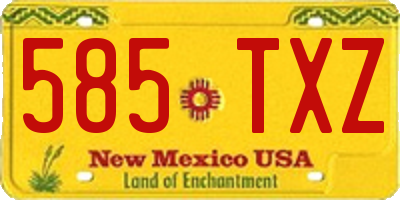 NM license plate 585TXZ