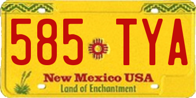 NM license plate 585TYA