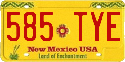 NM license plate 585TYE