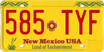 NM license plate 585TYF
