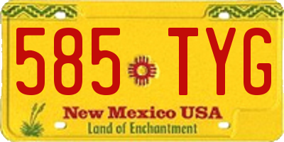 NM license plate 585TYG