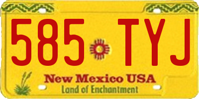 NM license plate 585TYJ
