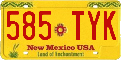 NM license plate 585TYK