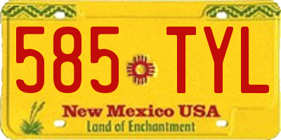 NM license plate 585TYL