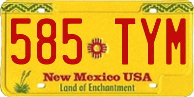 NM license plate 585TYM