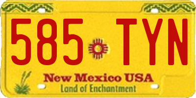 NM license plate 585TYN