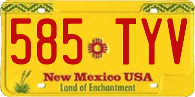 NM license plate 585TYV