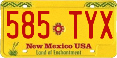 NM license plate 585TYX