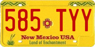 NM license plate 585TYY