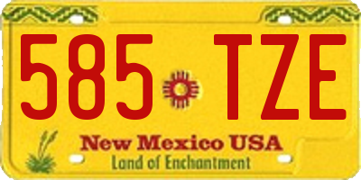 NM license plate 585TZE