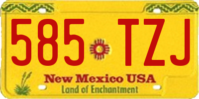 NM license plate 585TZJ