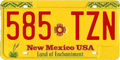 NM license plate 585TZN