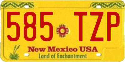 NM license plate 585TZP