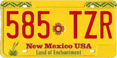 NM license plate 585TZR