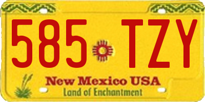 NM license plate 585TZY