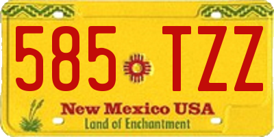 NM license plate 585TZZ