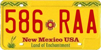 NM license plate 586RAA