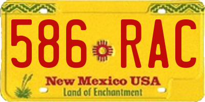 NM license plate 586RAC