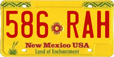 NM license plate 586RAH