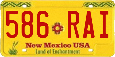 NM license plate 586RAI