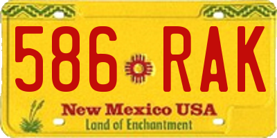 NM license plate 586RAK