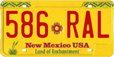 NM license plate 586RAL