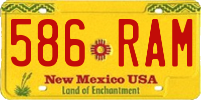 NM license plate 586RAM