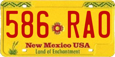 NM license plate 586RAO