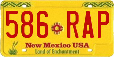 NM license plate 586RAP