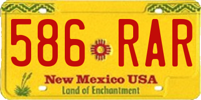 NM license plate 586RAR