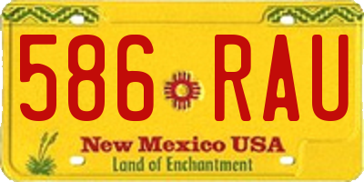 NM license plate 586RAU