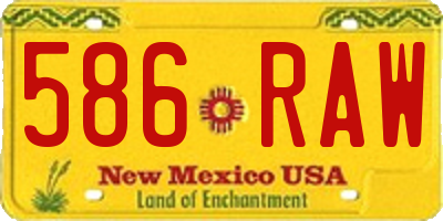 NM license plate 586RAW