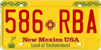 NM license plate 586RBA