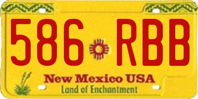 NM license plate 586RBB