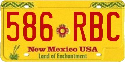 NM license plate 586RBC