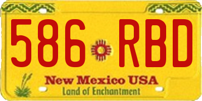 NM license plate 586RBD