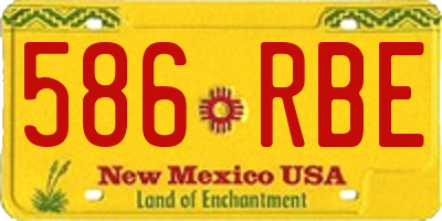 NM license plate 586RBE