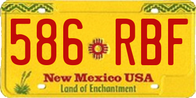 NM license plate 586RBF