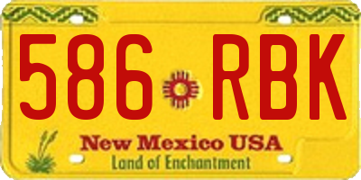 NM license plate 586RBK