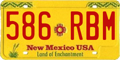 NM license plate 586RBM