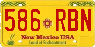 NM license plate 586RBN