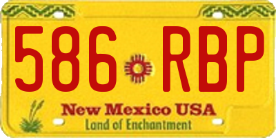 NM license plate 586RBP