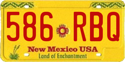 NM license plate 586RBQ