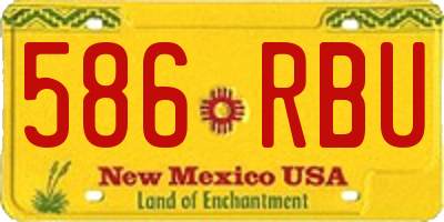 NM license plate 586RBU