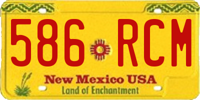 NM license plate 586RCM